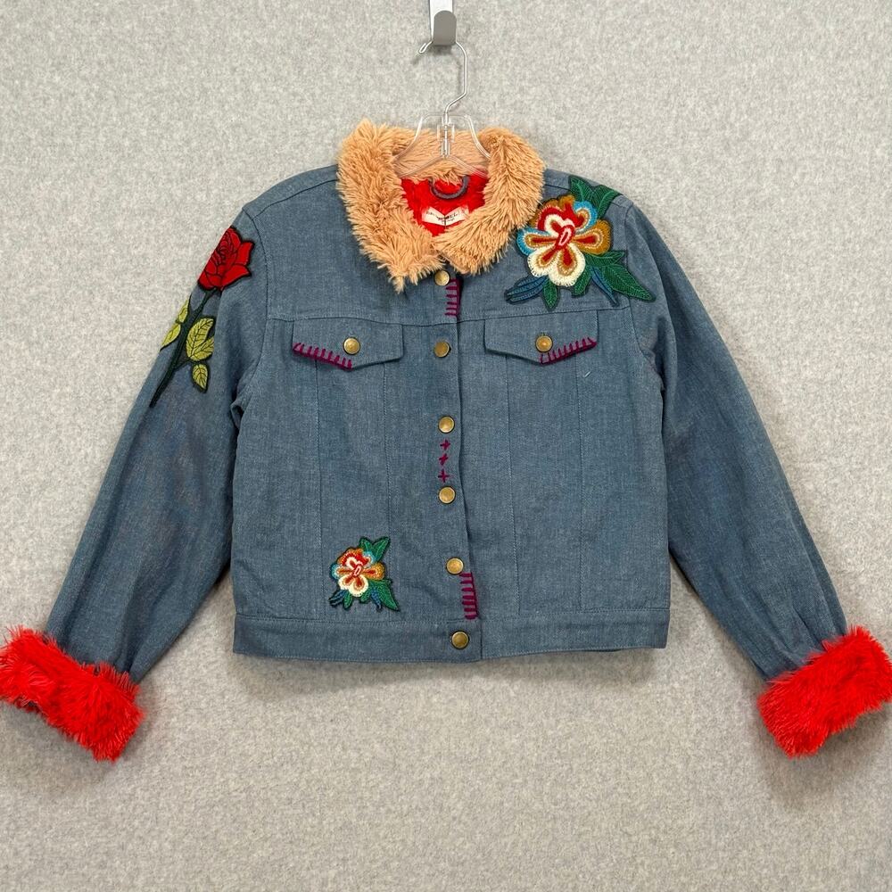 Natural Life Tara Embroidered Jacket Size S Floral Embellished Bohemian Dopamine - Picture 2 of 12